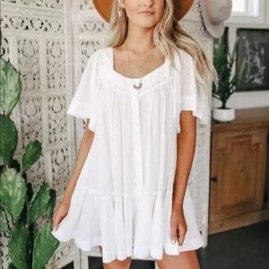 Free People Hearts Desire Tunic/Mini Dress M Medium Oversized NWOT Boho Romantic